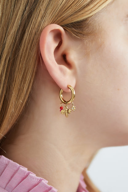Damen Ohrringe Bienen Charm 14K | Vergoldet | Gold & Silber