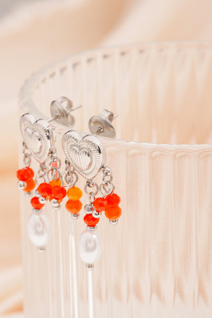 Damen Ohrringe Love Rain Anhänger | Edelstahl 304S | Orange