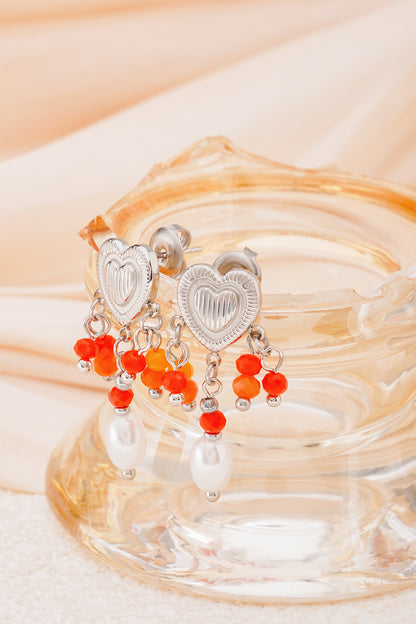 Damen Ohrringe Love Rain Anhänger | Edelstahl 304S | Orange