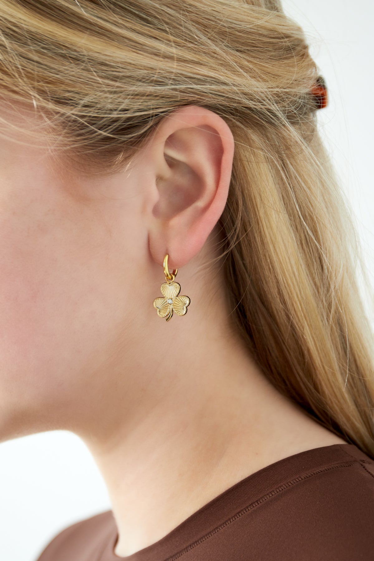 Damen Ohrringe Kleeblatt Vierblättrig | Edelstahl 304S | Gold & Silber
