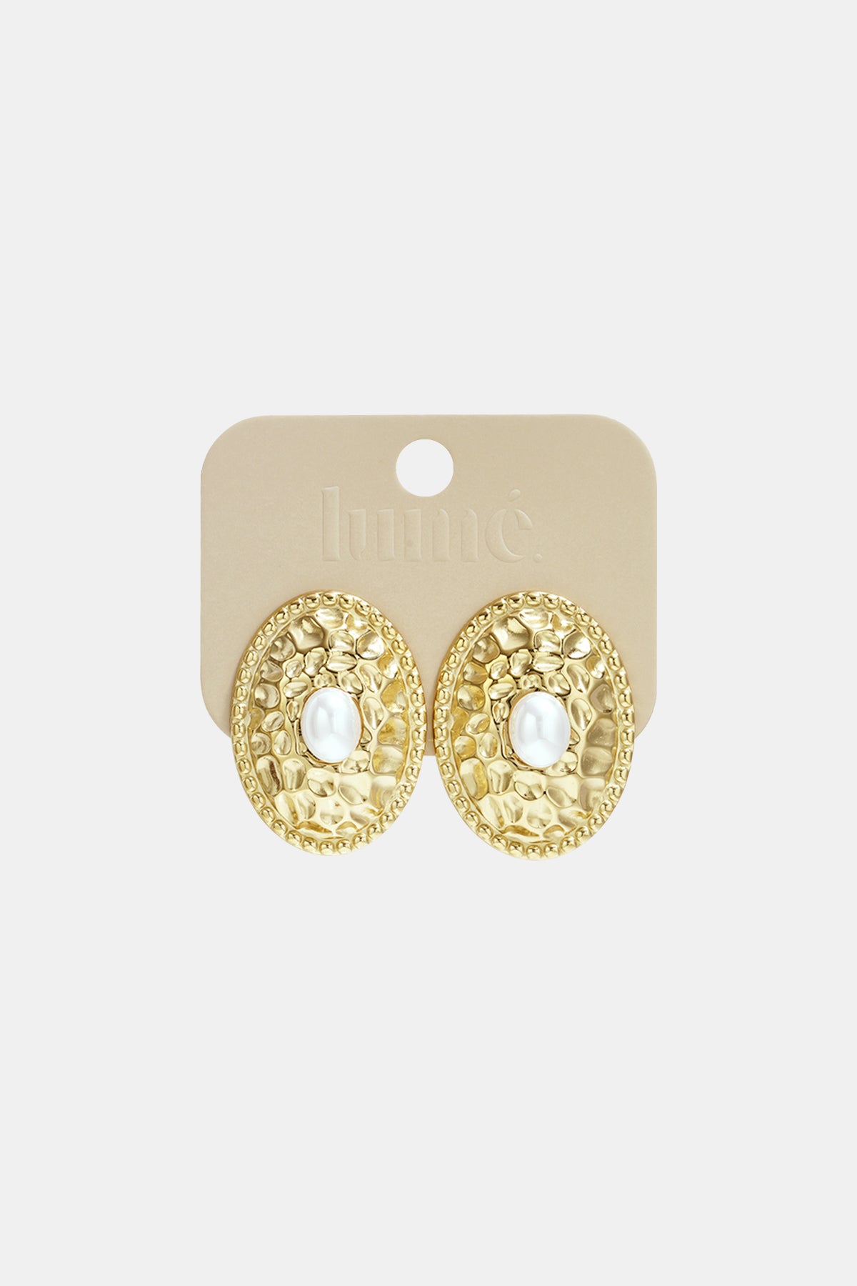 Damen Ohrstecker Hammermuster | Edelstahl | Goldfarbe