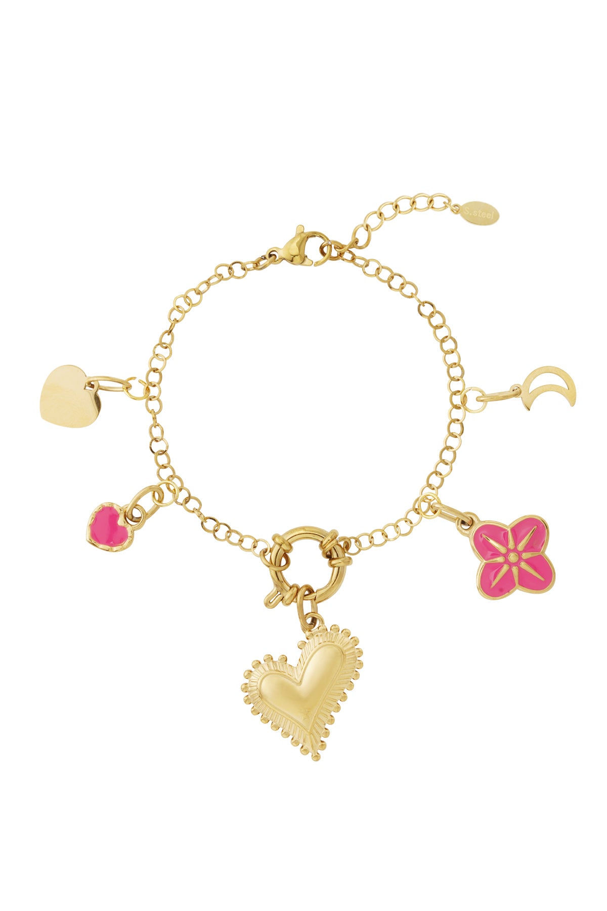 Damen Armband Emaille Herz DIY | Vergoldet | Goldfarbe