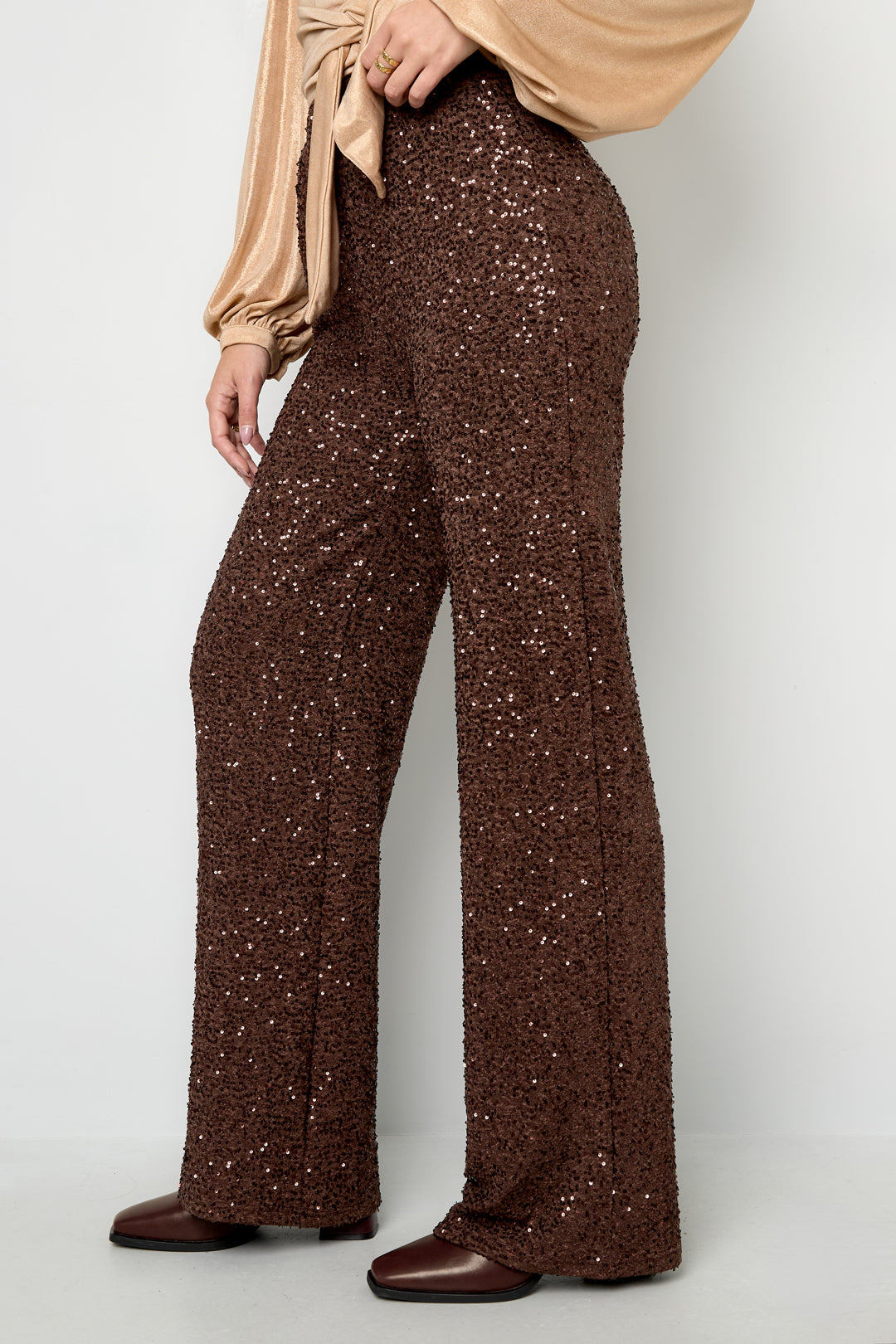 damen hose pailletten | polyester | mehrfarbig