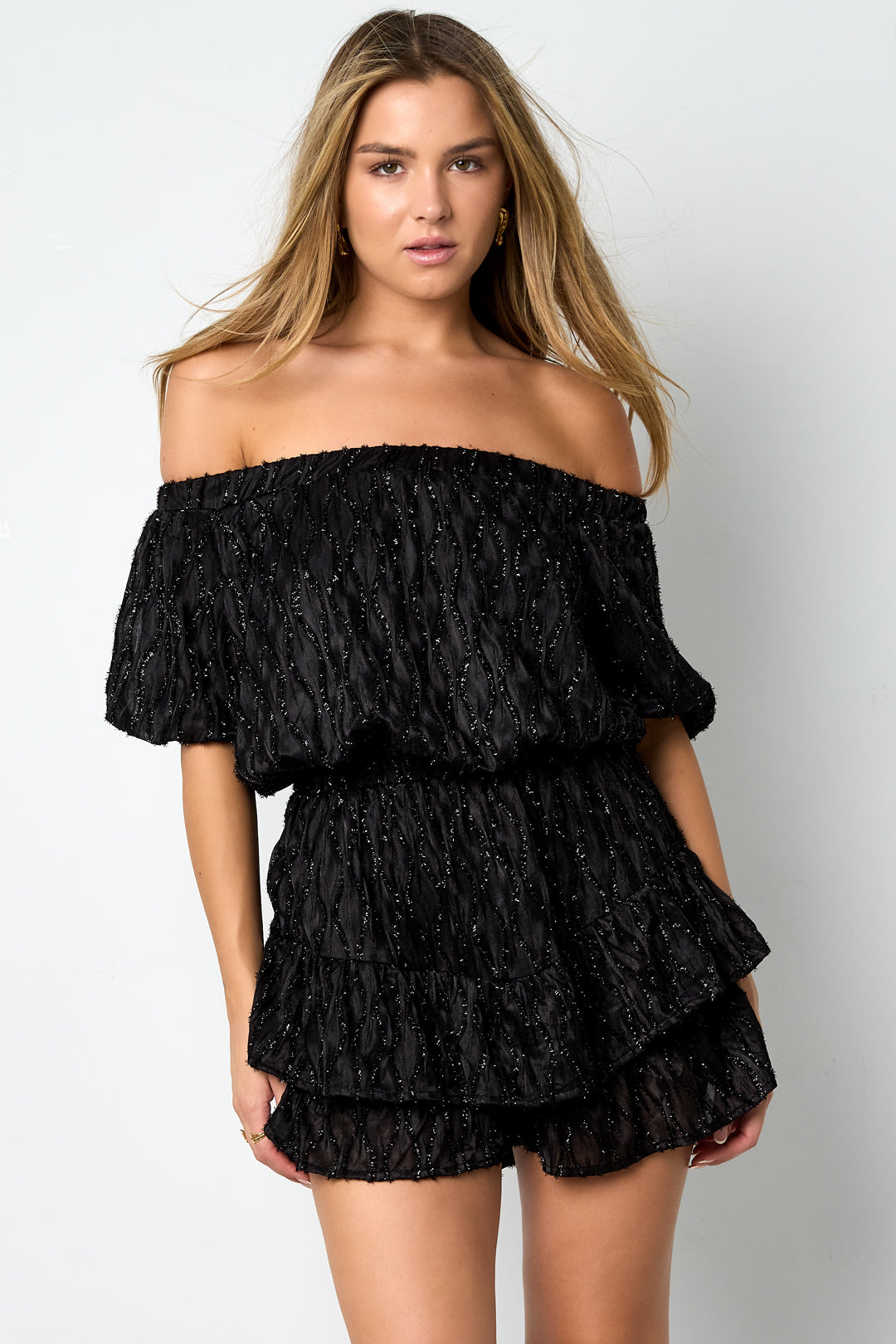 gewebte polyesterfasern damen-bodysuit casual einfarbig rüschenrand