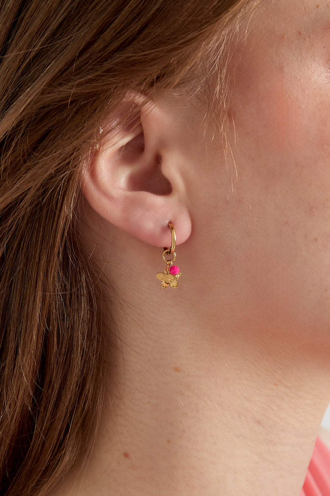 damen ohrringe blume 14k | edelstahl vergoldet | gold & rosa