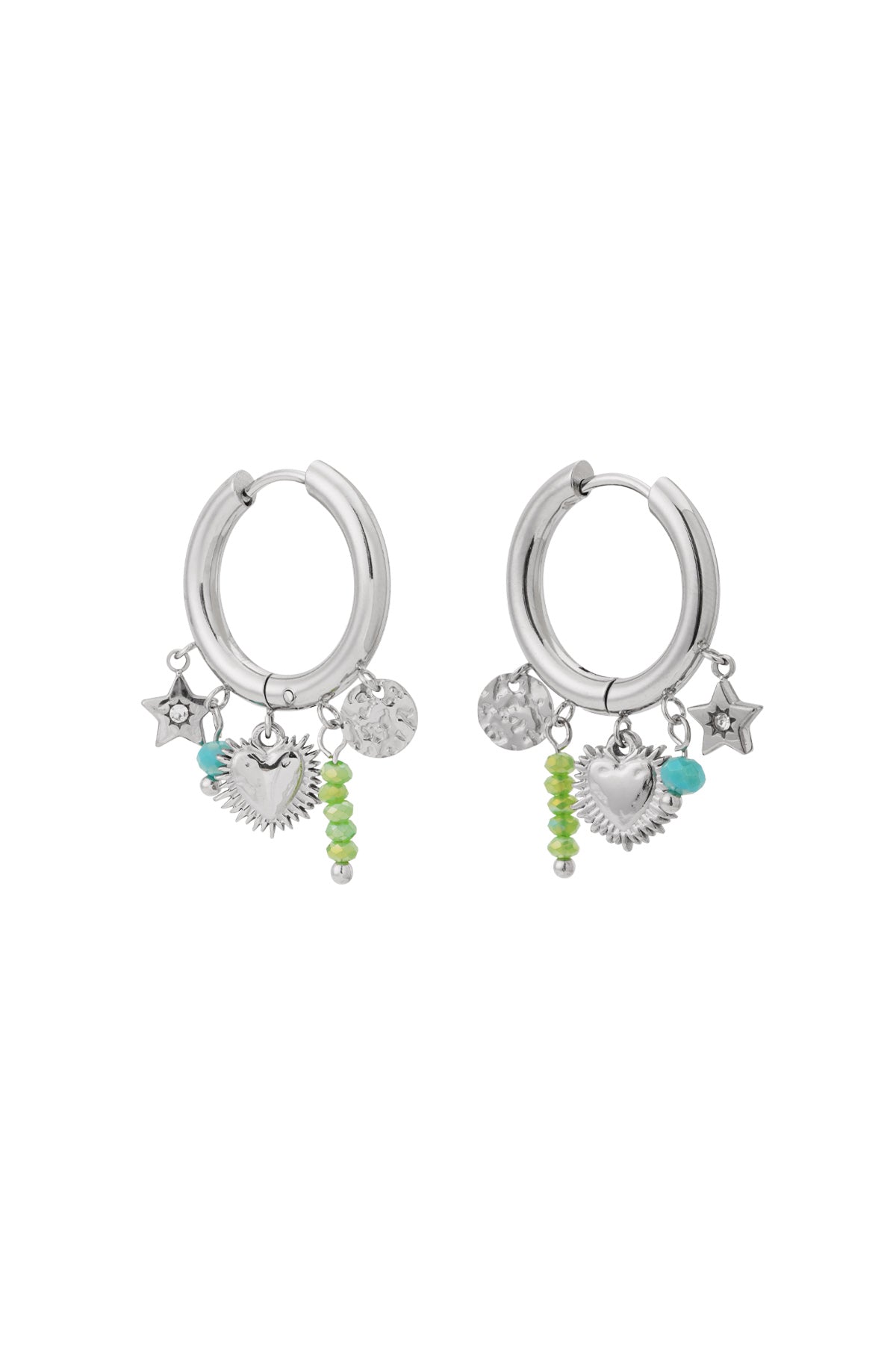 damen ohrringe sommer-herz strass 14k | edelstahl 304s | silberfarbe