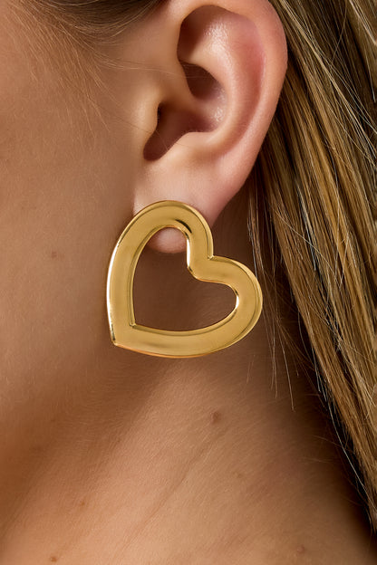 Damen Herzohrringe Dezent | Edelstahl | Gold & Silber