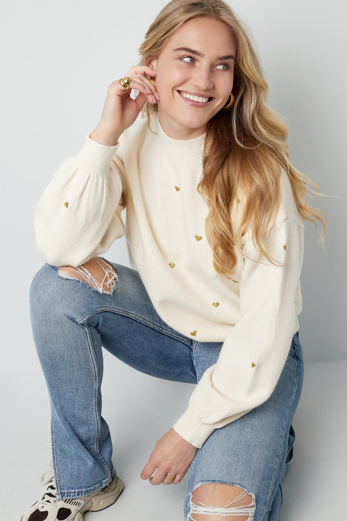 damen strickpullover herzog muster | acryl | mehrfarbig