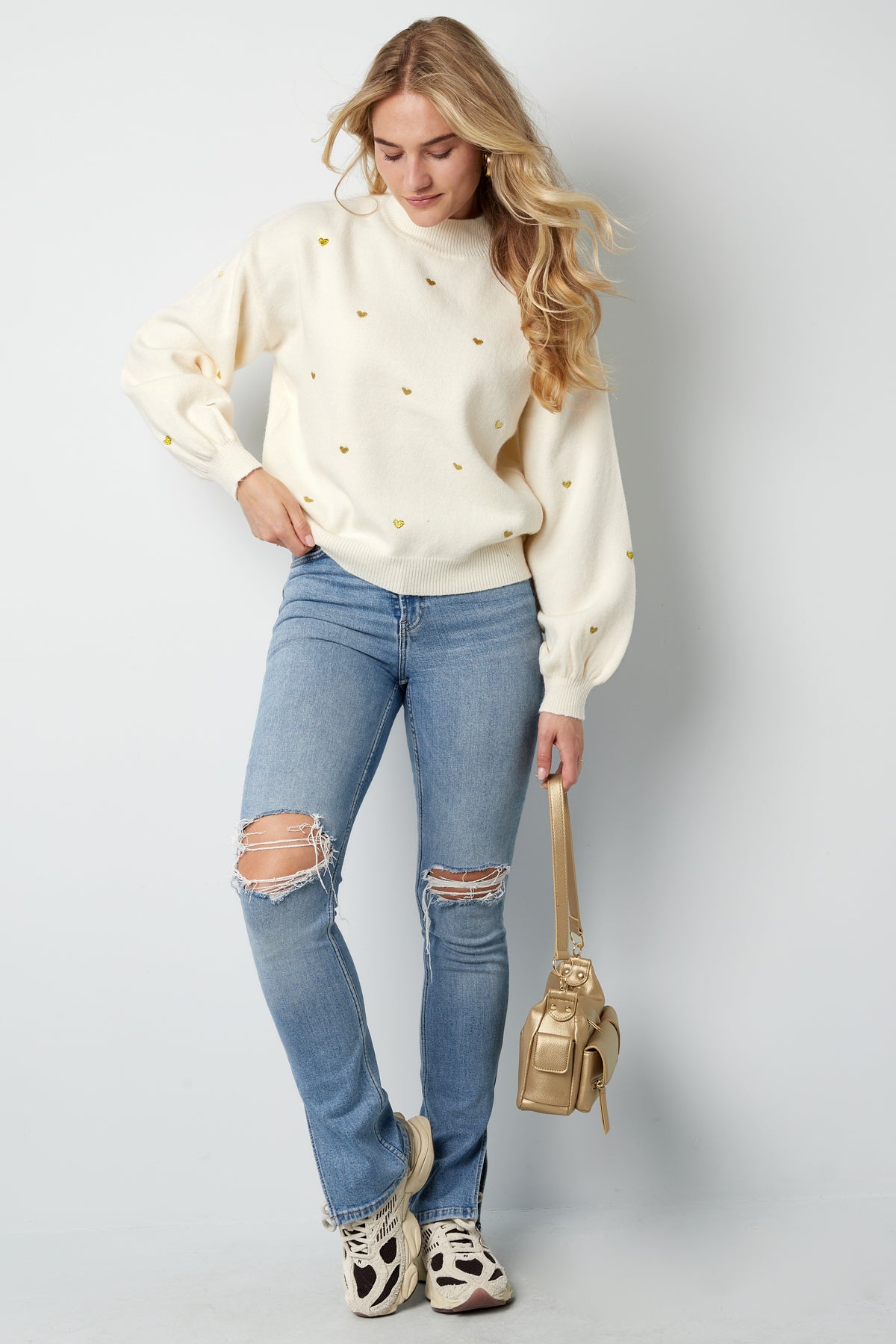 Damen Strickpullover Herzog Muster | Acryl | Mehrfarbig