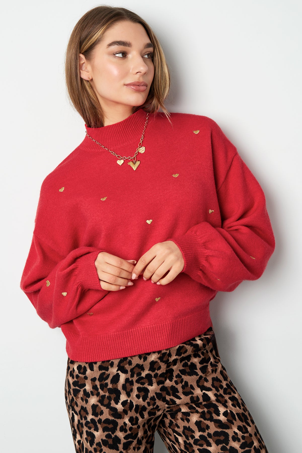 Damen Strickpullover Herzog Muster | Acryl | Mehrfarbig