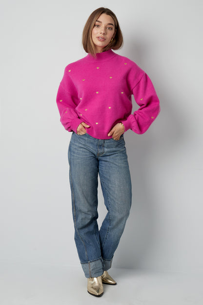 Damen Strickpullover Herzog Muster | Acryl | Mehrfarbig