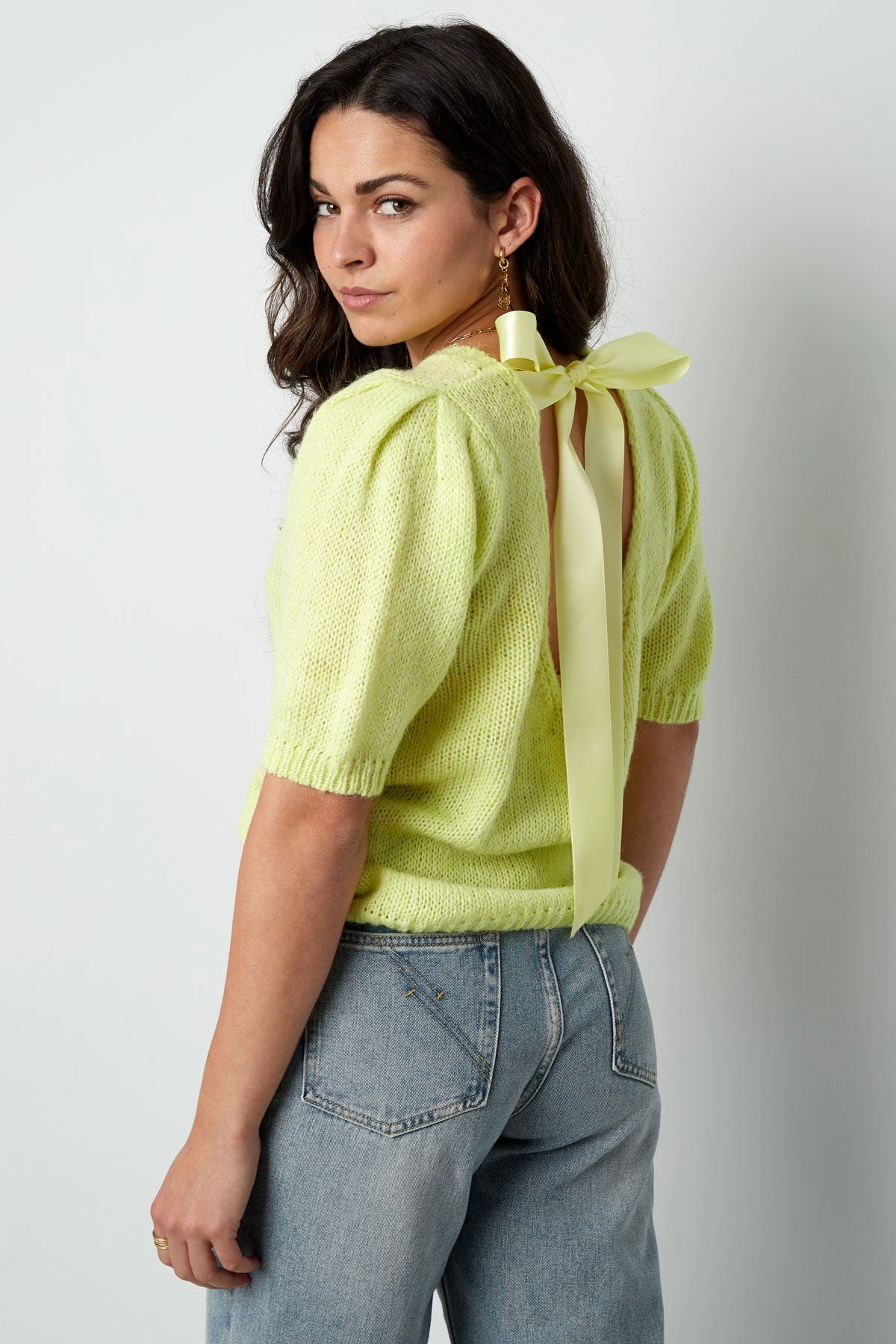 damen top gestrickt rückenband | nylon | mehrfarbig