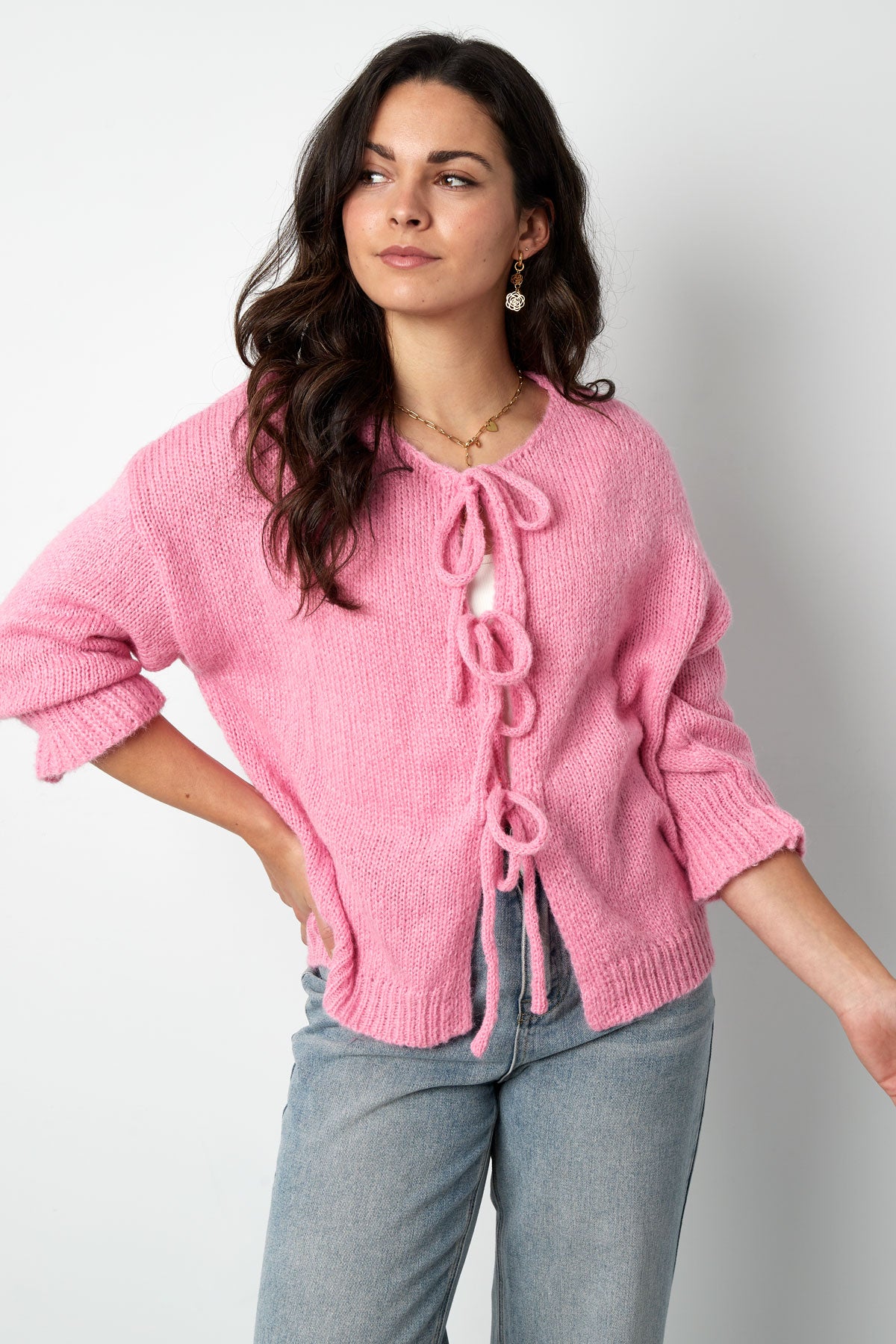damen top oversize schnürung | nylon | mehrfarbig