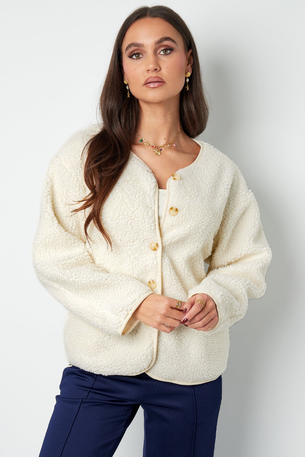 Damen Teddymantel Luxus | Polyester | Mehrfarbig