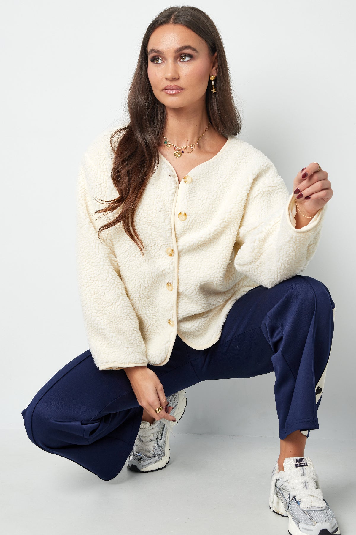 Damen Teddymantel Luxus | Polyester | Mehrfarbig