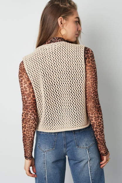 Damen Strickweste Openwork | Polyester | Mehrfarbig