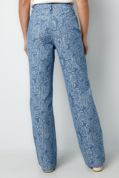 Damen Hose Blumenmuster | Baumwolle | Mehrfarbig
