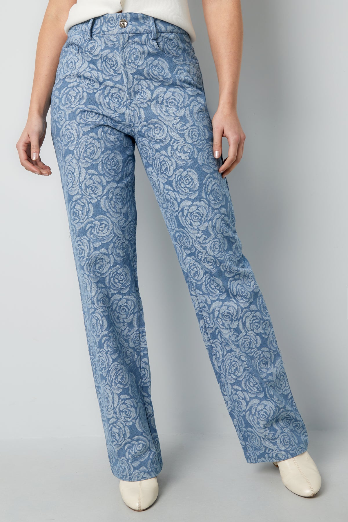 Damen Hose Blumenmuster | Baumwolle | Mehrfarbig