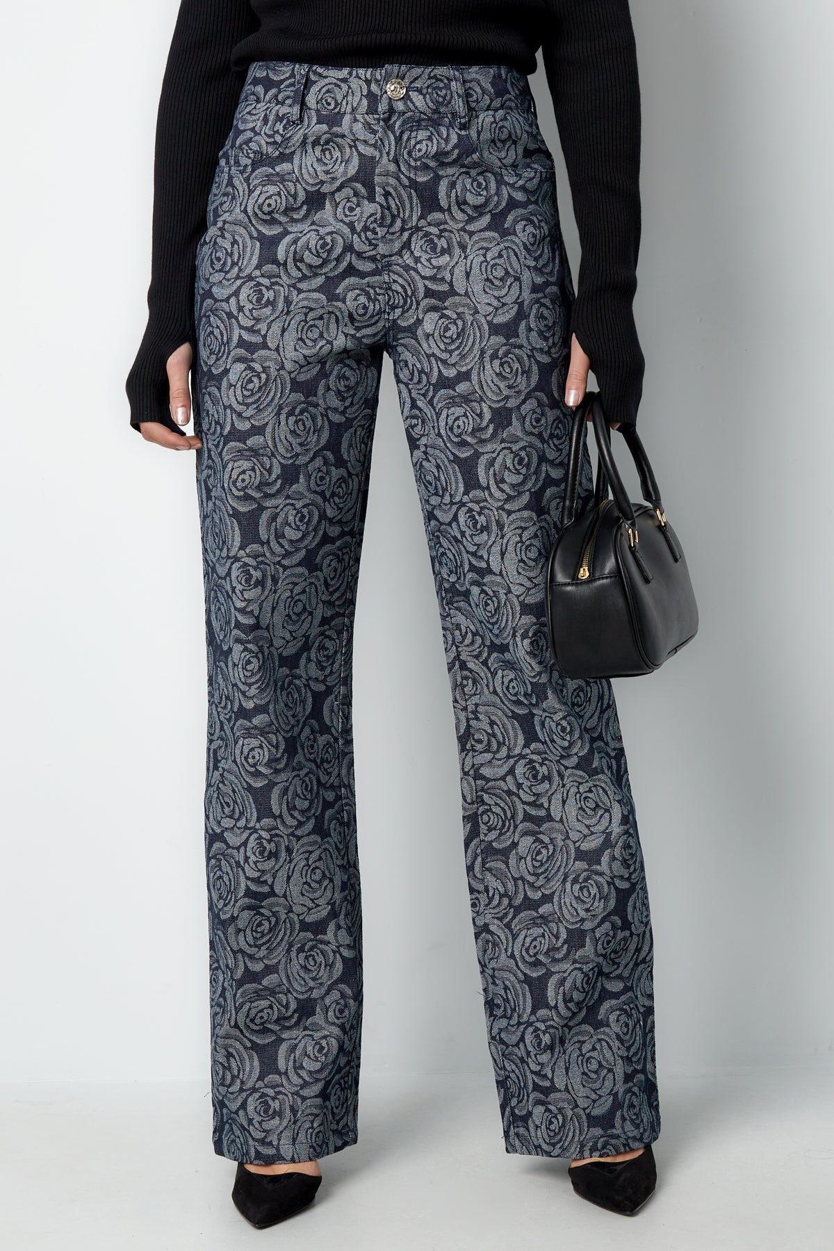 damen hose blumenmuster | baumwolle | mehrfarbig