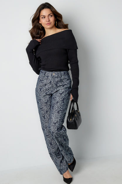 Damen Hose Blumenmuster | Baumwolle | Mehrfarbig