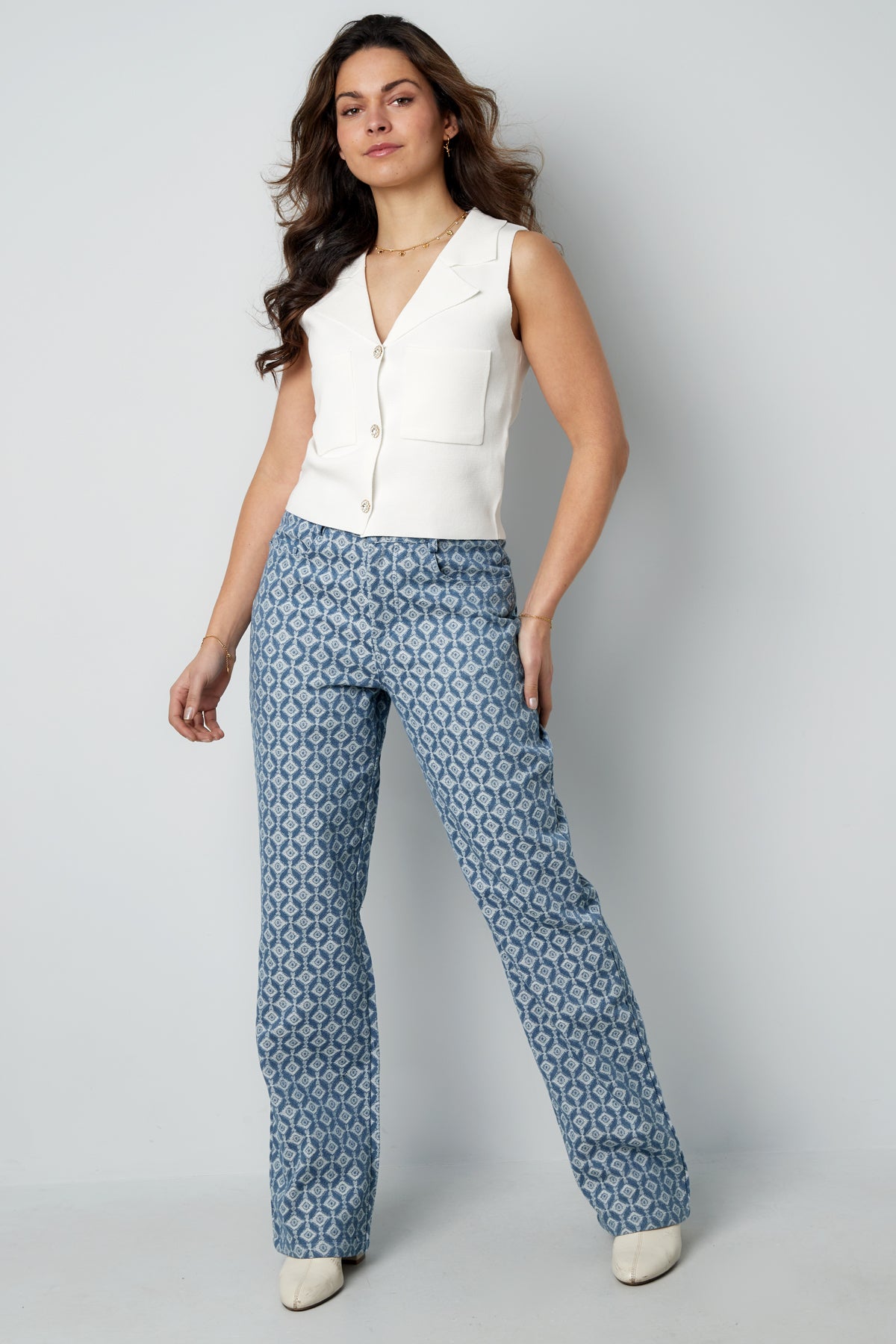 damen hose geometrisch | baumwolle | mehrfarbig
