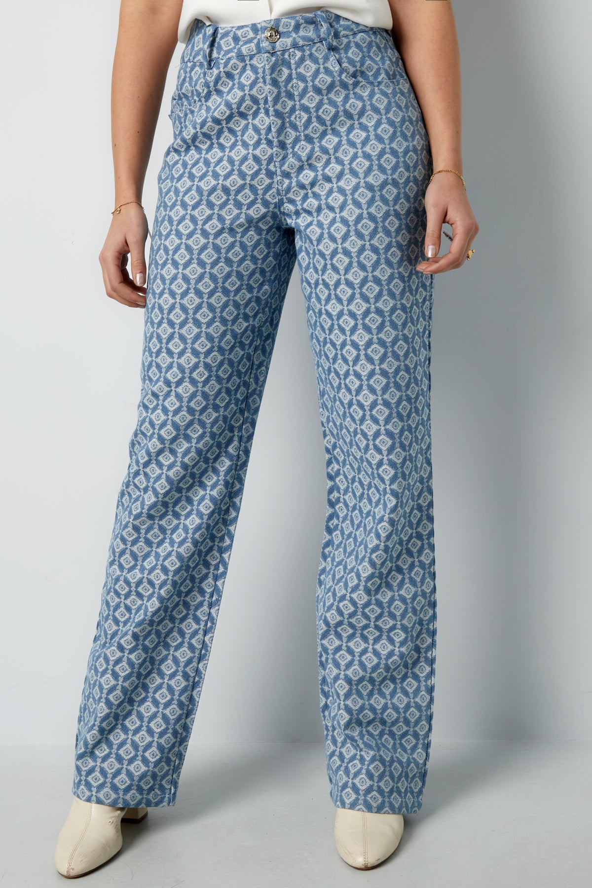 damen hose geometrisch | baumwolle | mehrfarbig
