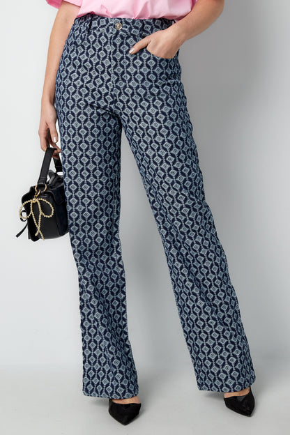 Damen Hose Geometrisch | Baumwolle | Mehrfarbig