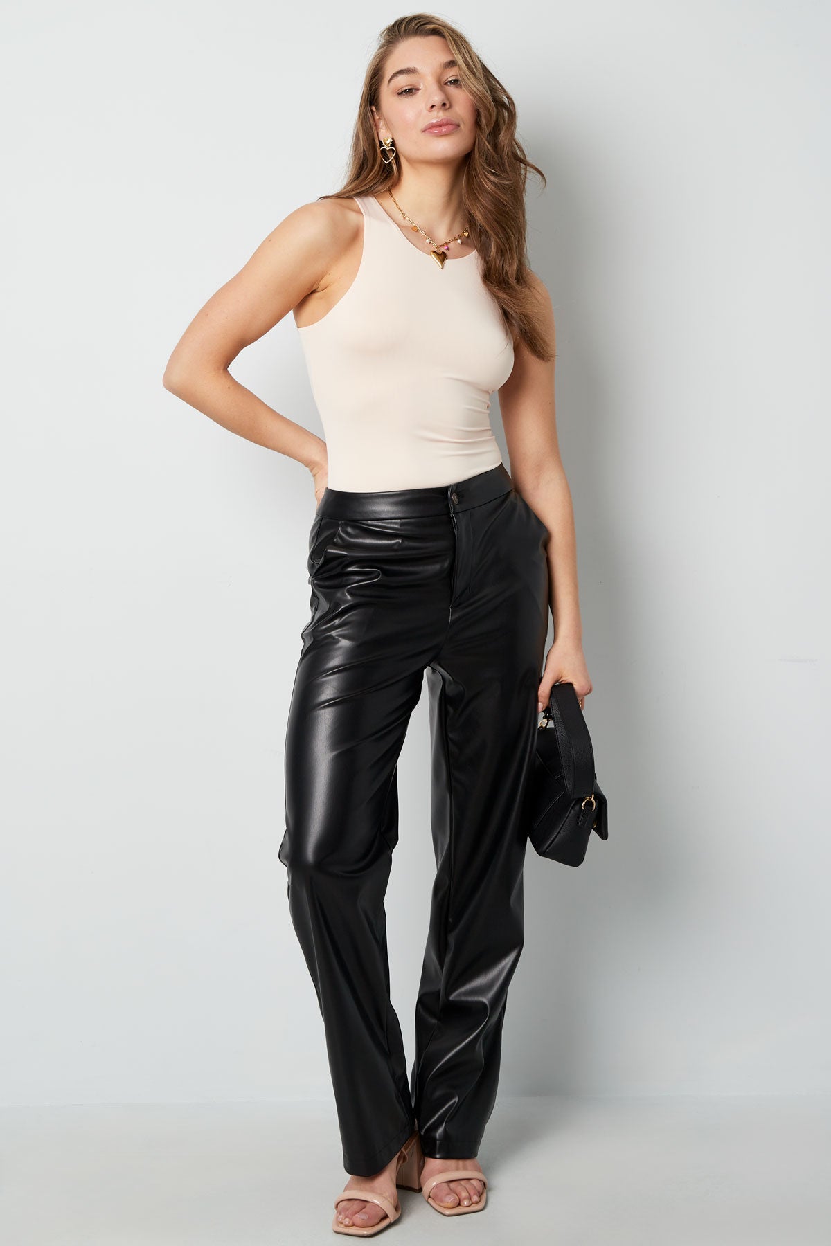 polyester damen ärmelloses body high neck form-fitting