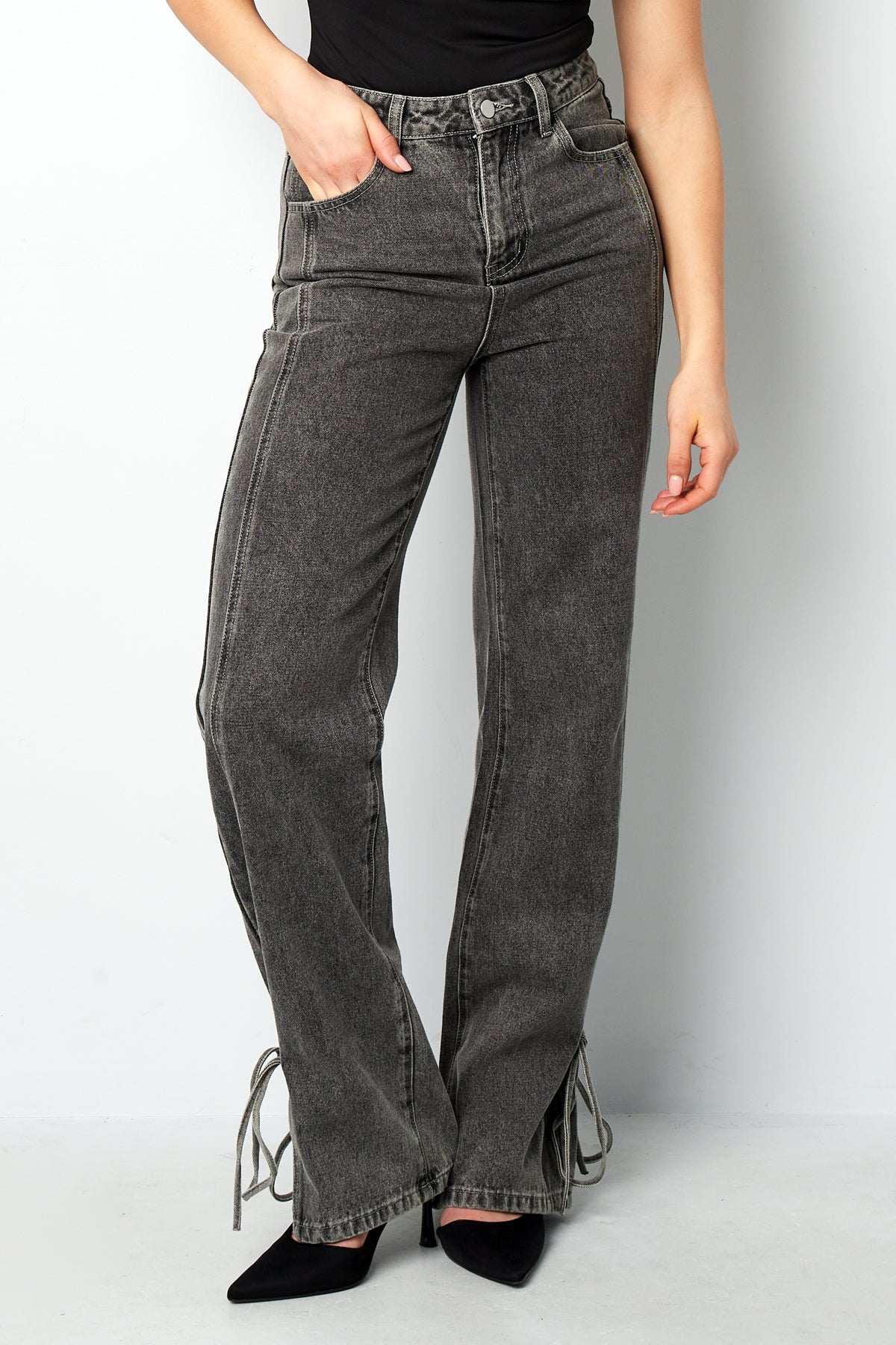 Damen Jeans Knotendetail | Baumwolle | Mehrfarbig