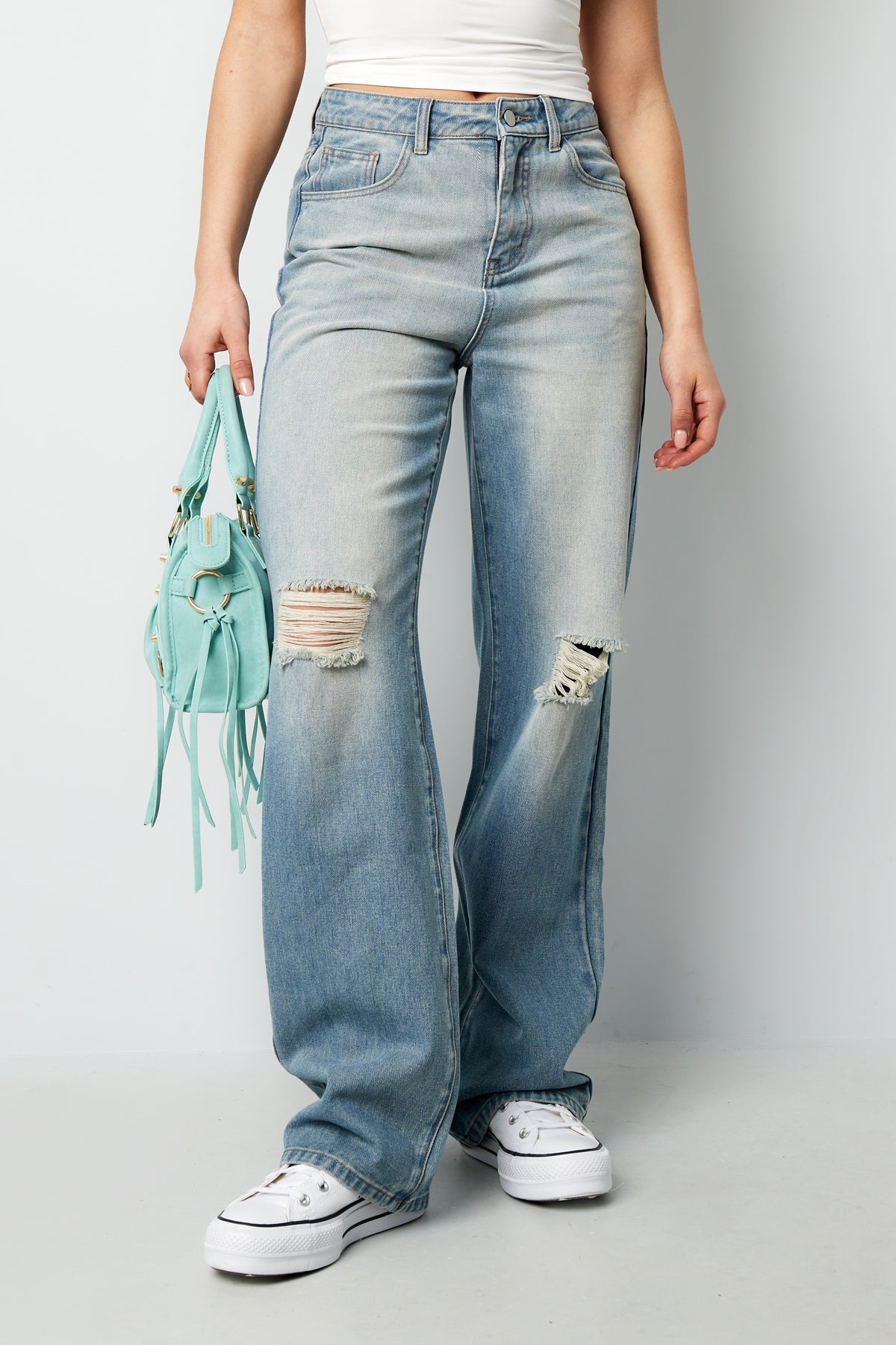 Damen Jeans Ripped Indigo | Baumwolle | Blau