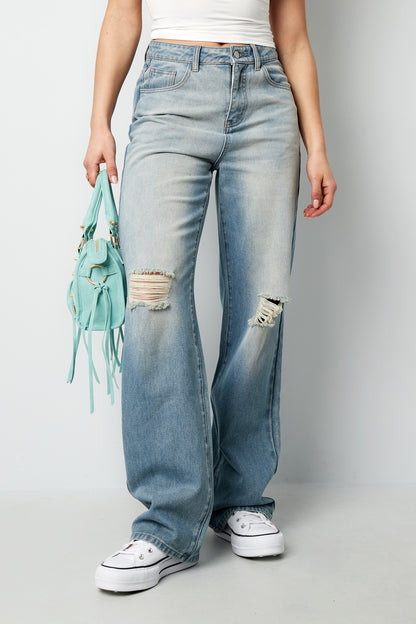 Damen Jeans Ripped Indigo | Baumwolle | Blau