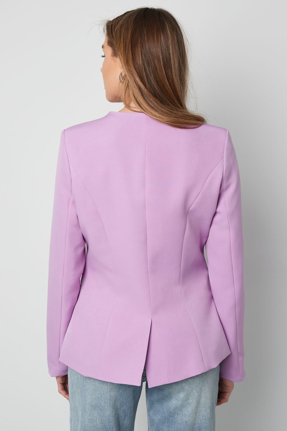 damen blazer tailliert | quadrat-ausschnitt | grün & flieder
