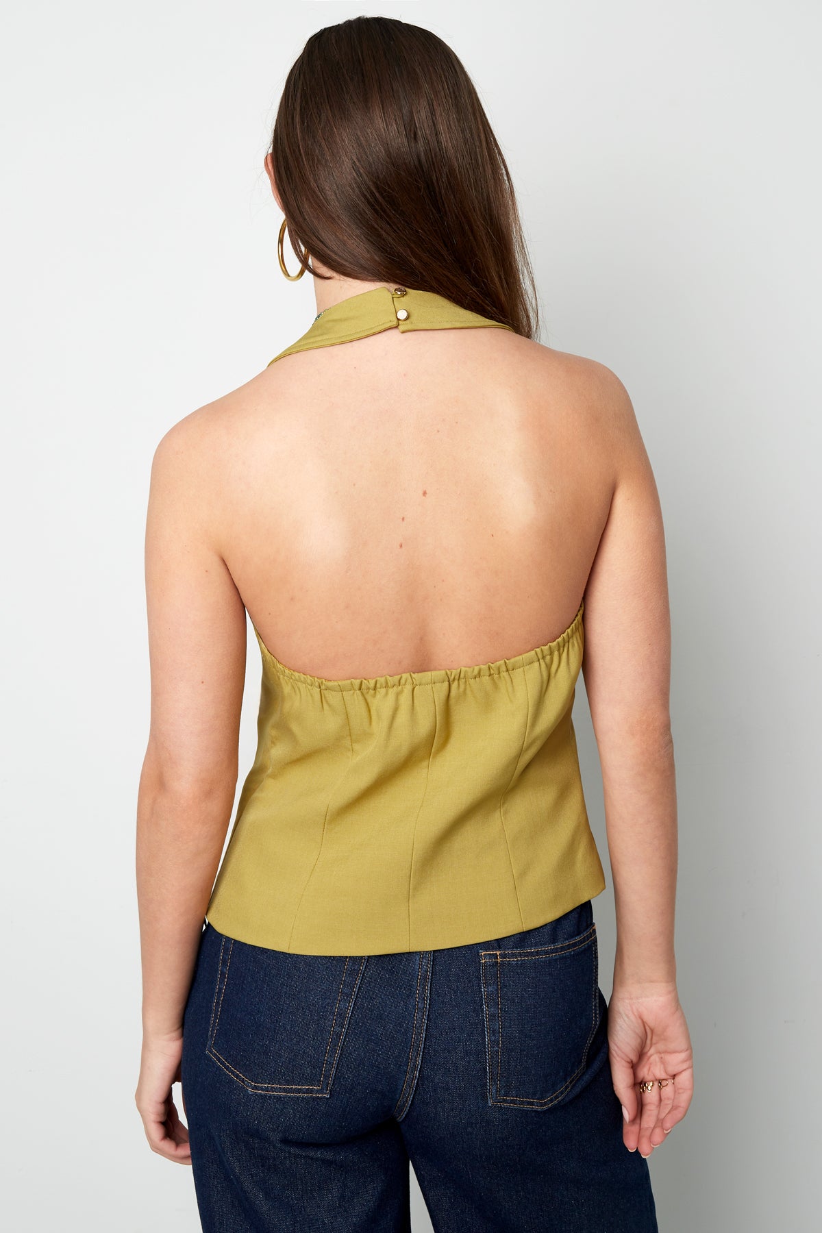 damen top schleife ärmellos | polyester | mehrfarbig