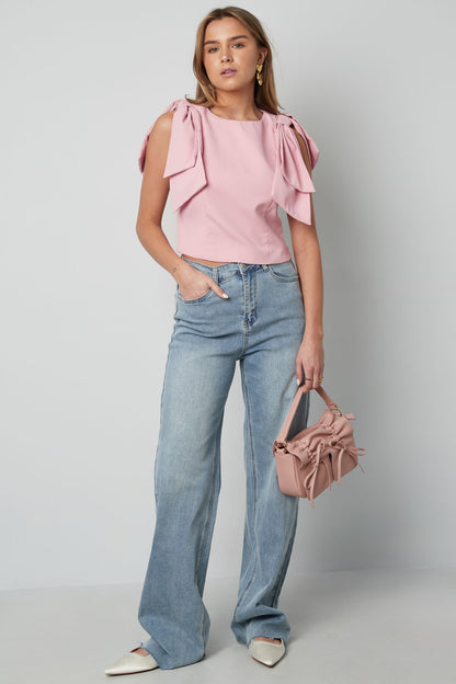 Damen Top Kurzarm Rüschenärmel | Polyester | Mehrfarbig