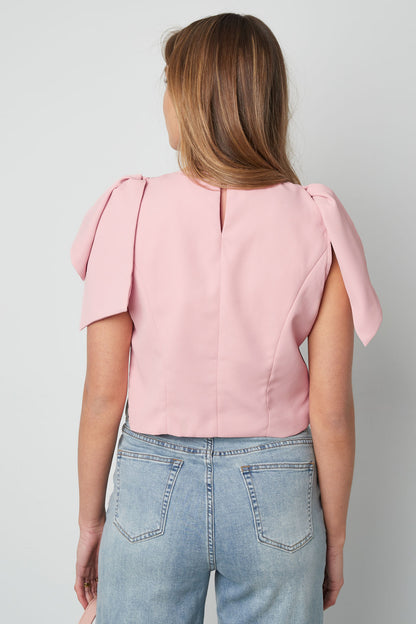 Damen Top Kurzarm Rüschenärmel | Polyester | Mehrfarbig