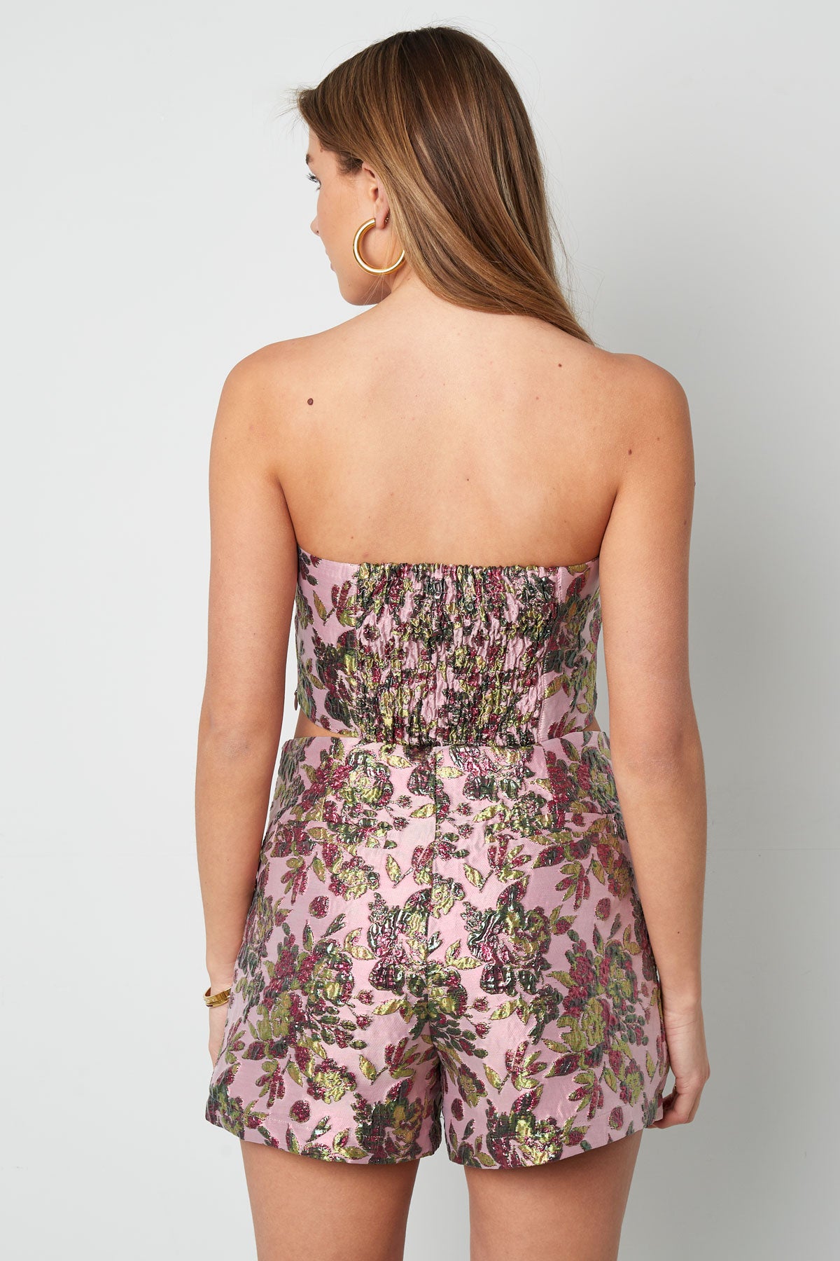 Damen Top Blumenmuster Ärmellos | Polyester | Sekt