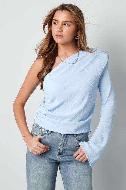 Damen Langarmshirt Ein-Schulter Asymmetrisch | Polyester | Mehrfarbig