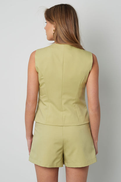 Damen Top Strukturiert Knopf | Polyester | Mehrfarbig