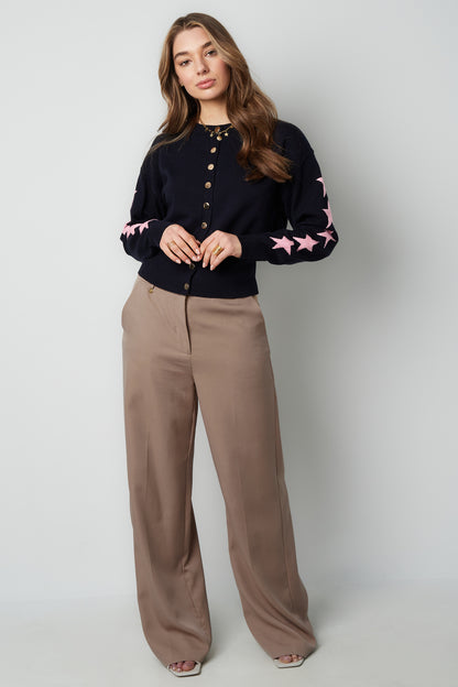 Damen Cardigan Kurz Sternmuster | Viskose | Mehrfarbig