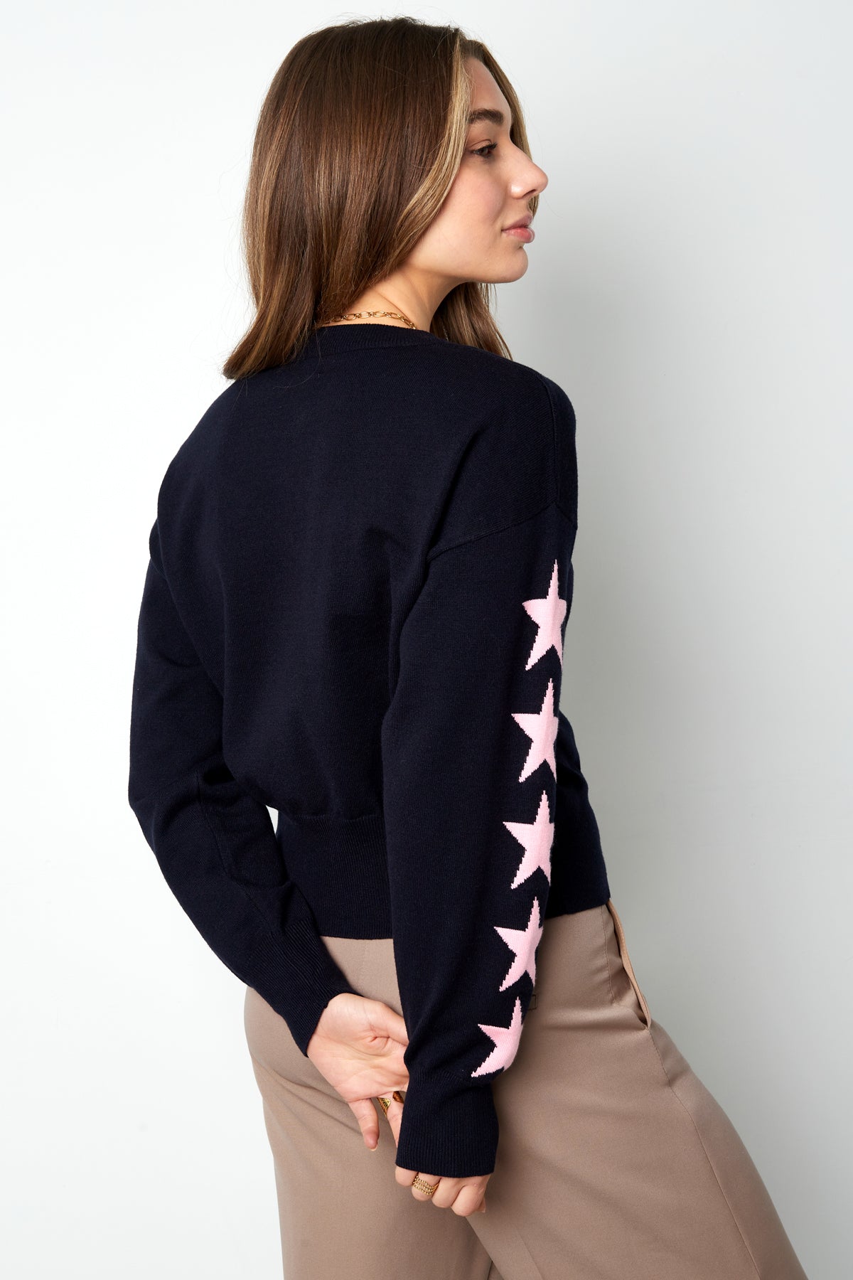 damen cardigan kurz sternmuster | viskose | mehrfarbig