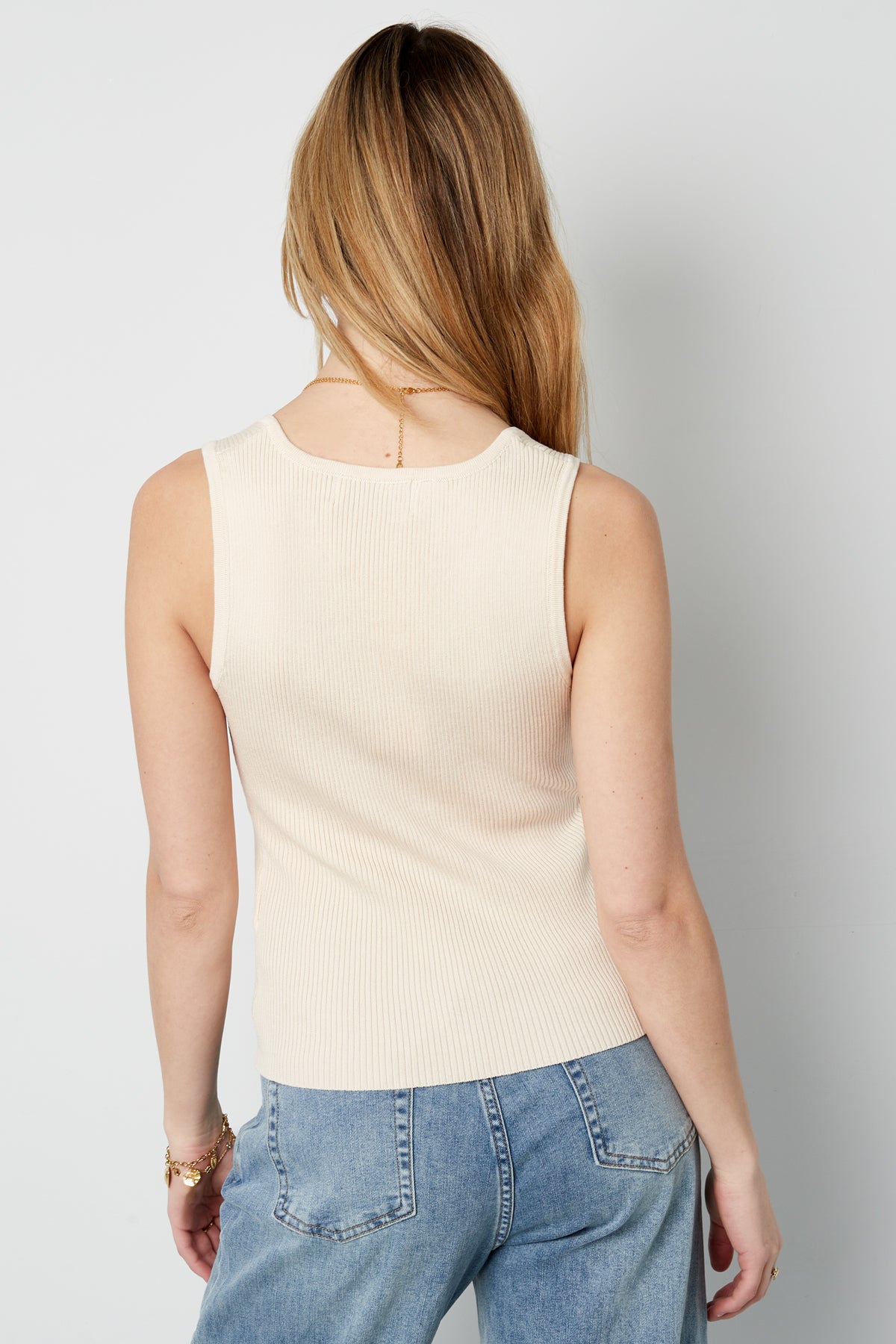 Damen Top Rippstrick Knopfleiste | Viskose | Mehrfarbig