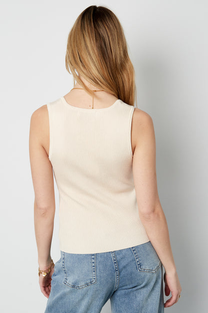 Damen Top Rippstrick Knopfleiste | Viskose | Mehrfarbig