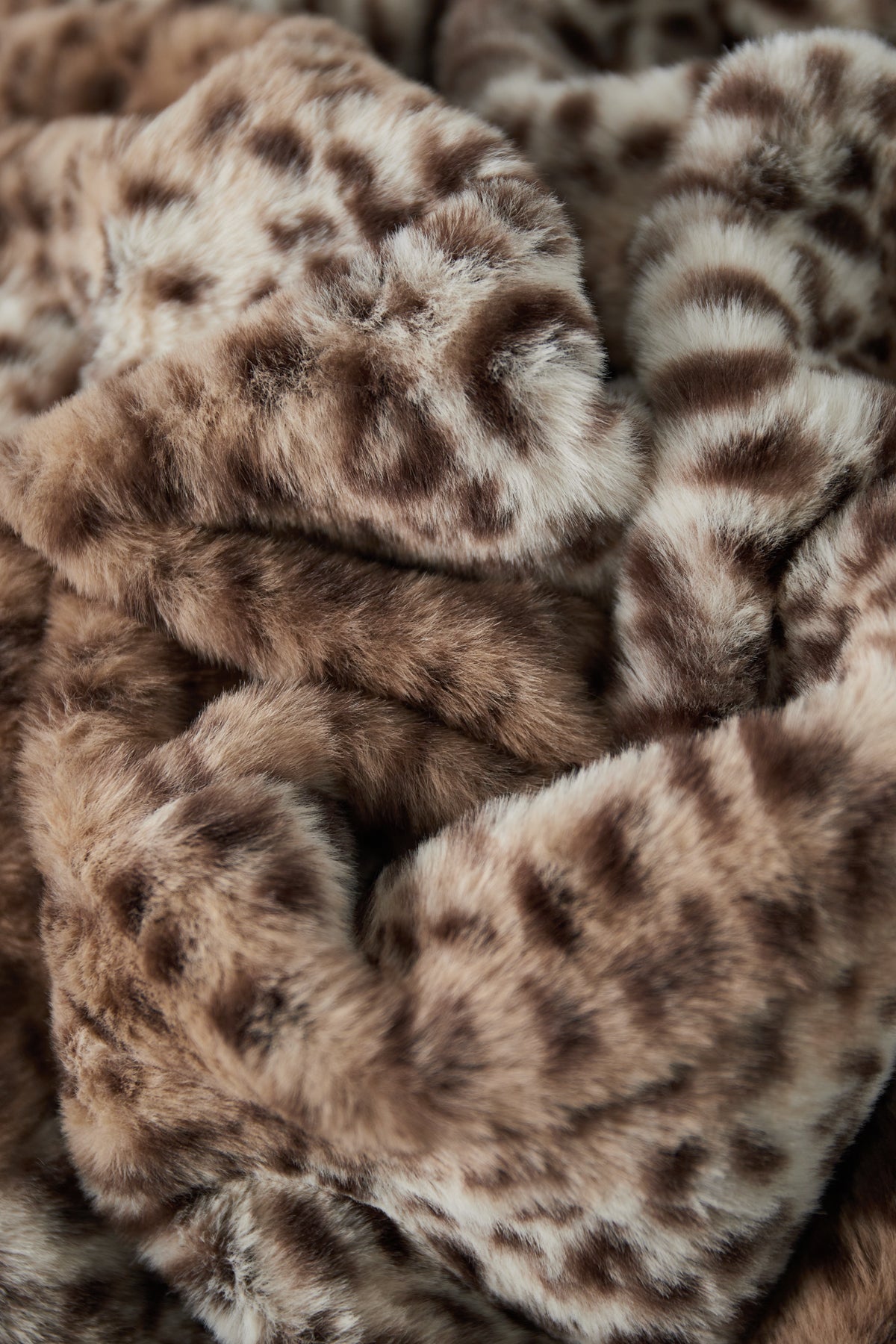 Damen Jacke Kunstfell Leopard | Polyester | Beige