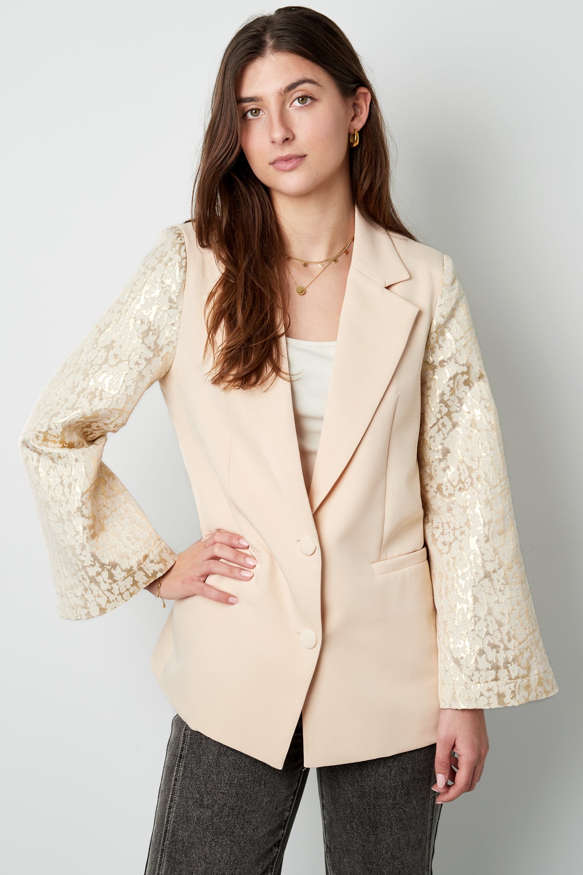 Damen Anzug Set Spitzenärmel | Polyester | Mehrfarbig