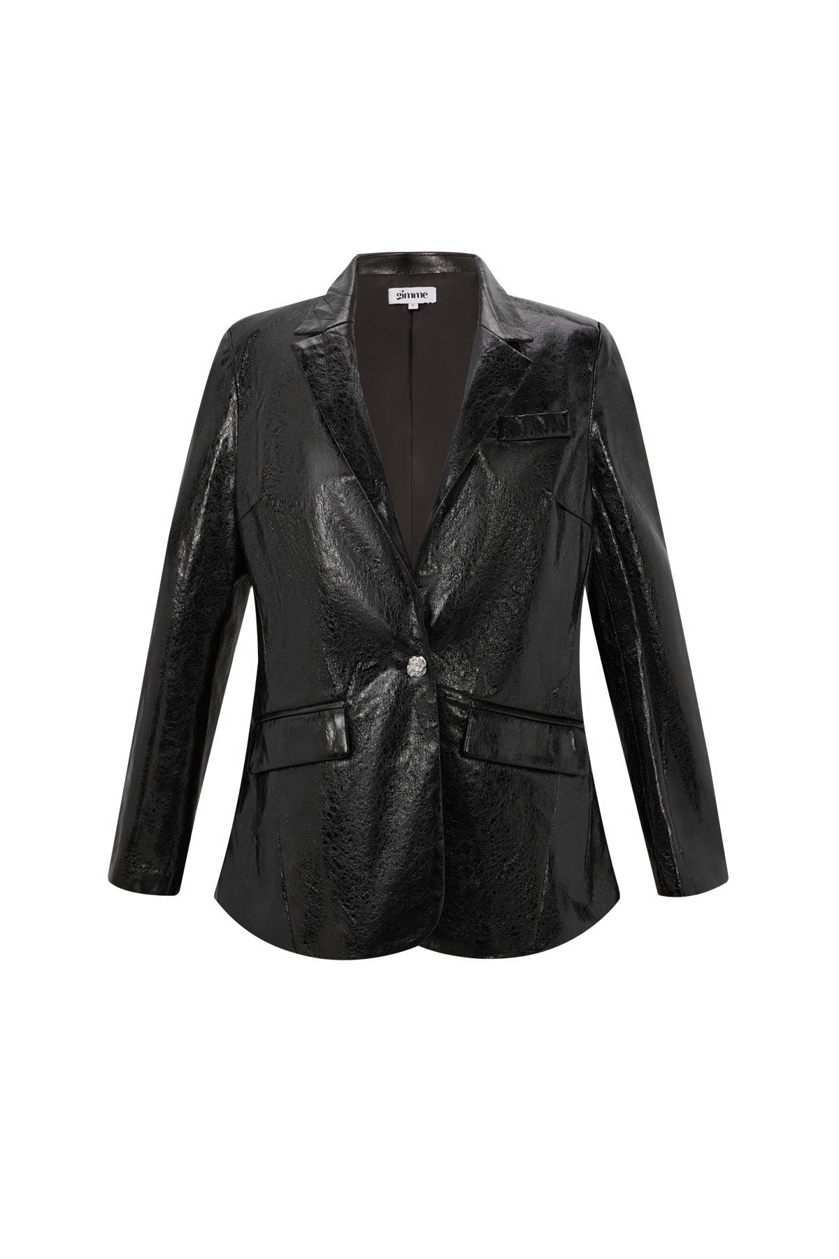 Damen Blazer PU-Leder | Glänzend | Schwarz