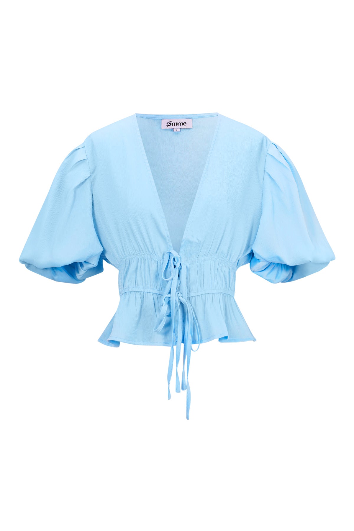 Damen Top Puffärmel Schleife | Polyester | Mehrfarbig