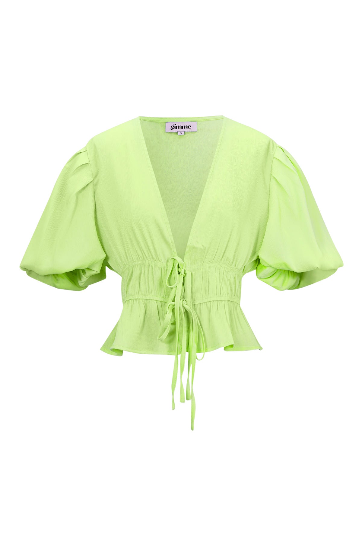 Damen Top Puffärmel Schleife | Polyester | Mehrfarbig