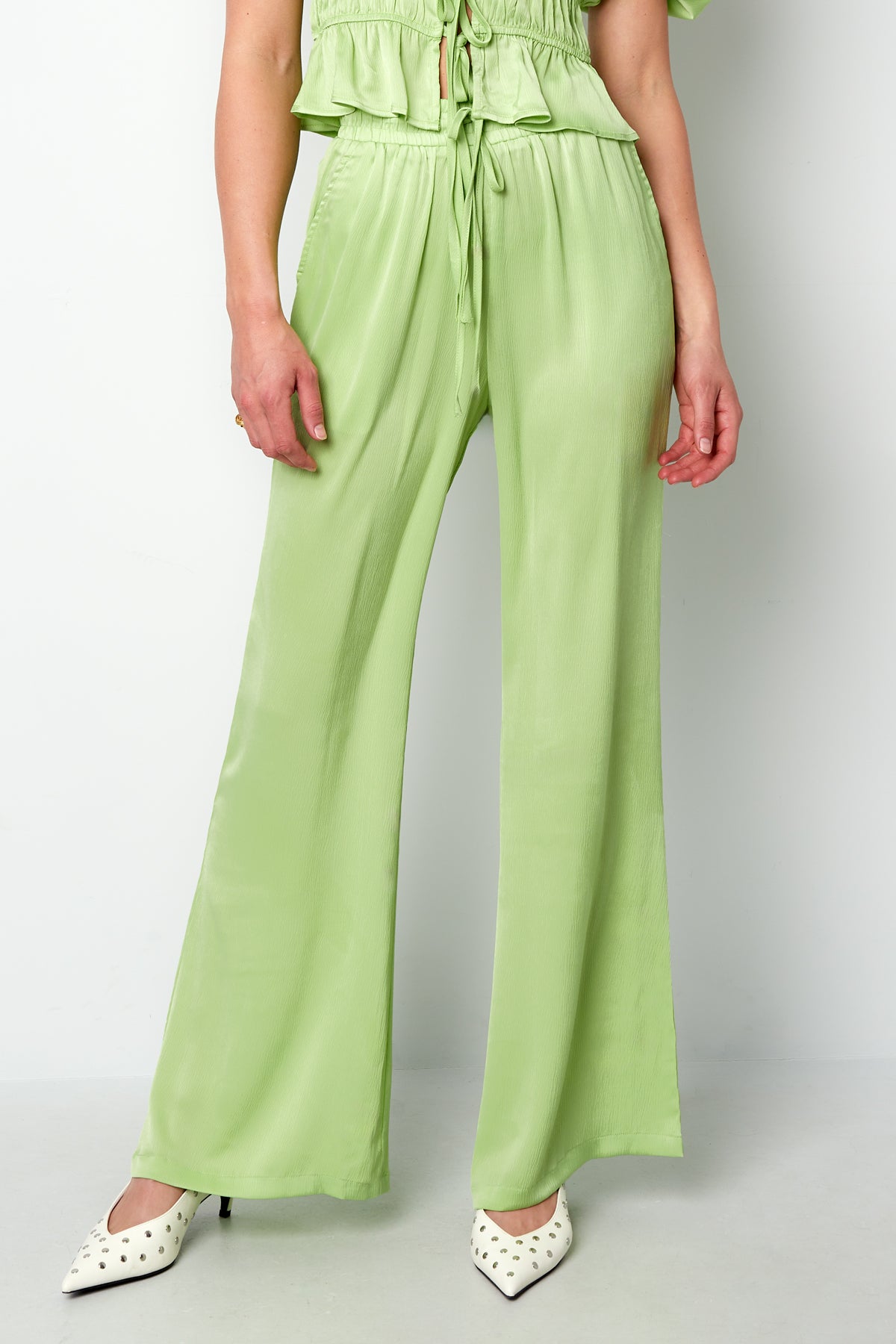 damen hose gerade uni | polyester | mehrfarbig