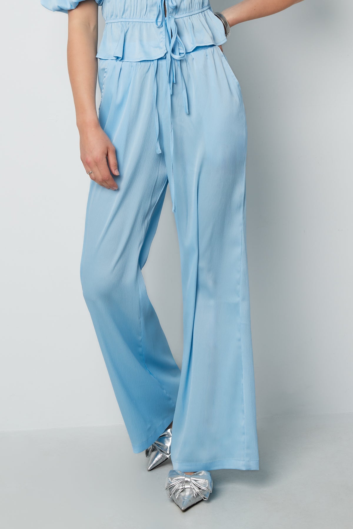 damen hose gerade uni | polyester | mehrfarbig