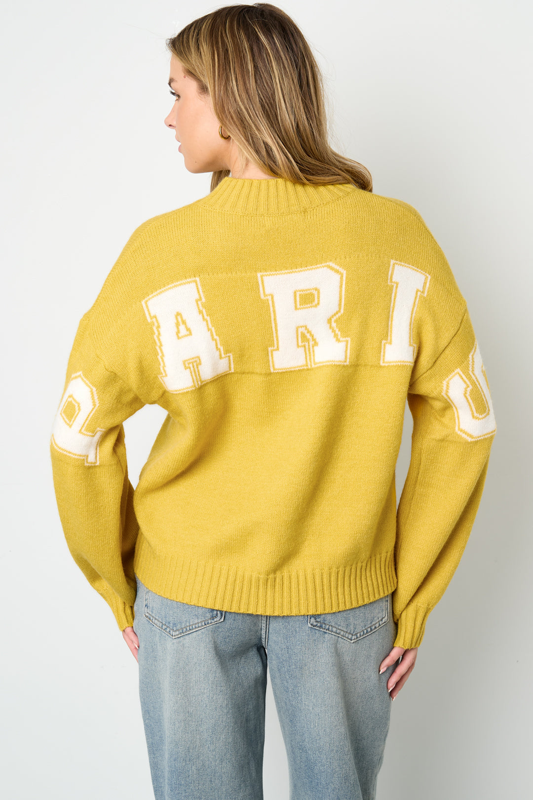 damen strickpullover buchstaben casual | polyester | mehrfarbig